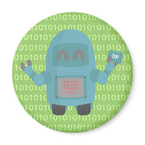 Robot Loves Computer Chips Refrigerator Magnets