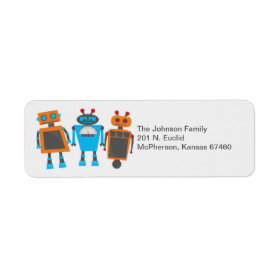 Robot Party Return Address Label