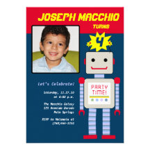 Robot Photo Invitations