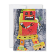 ROBOT POP ART invitations by loookingatthestars ROBOT POP ART invitations