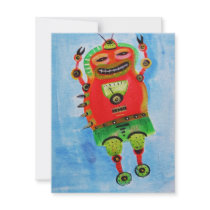 ROBOT Pop ART invitations by loookingatthestars ROBOT Pop ART invitations