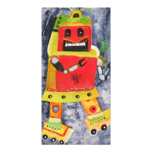 ROBOT POP ART PERSONALIZED PHOTO CARD