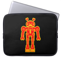 Robot - Red and Yellow Laptop Computer Sleeves