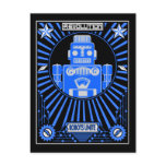 Robot Reolution Blue Post Cards