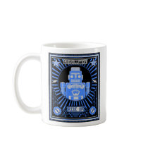Robot Revolt Blue Mugs