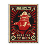 Robot Revolution Red Post Cards