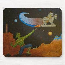 Robot Rusty McBolt vs. Boogar Brane Mousepad mousepads