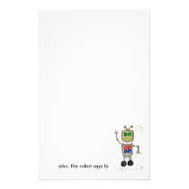 Robot Says Hi stationery