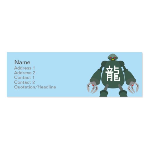 Robot - Skinny Business Card Template (front side)