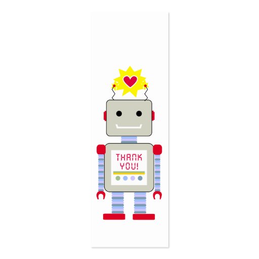 Robot Thank Gift Tags Business Card (front side)