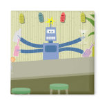 Robot Tiki Bar Bartender magnets