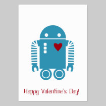 Robot Valentine - Blue business cards