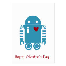 Robot Valentine - Blue Business Card