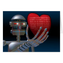 Robot valentine greeting card