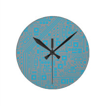 Robotika Circuit Board Round Clocks