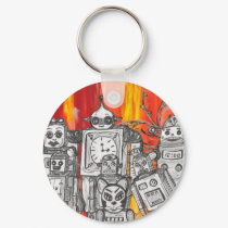 robots 7 Key ring keychains by kewzoo robots 7 Key ring keychains