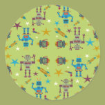 Robots and Rockets Round Stickers