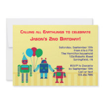 Robots Birthday Party Invitation