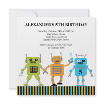 Robots Birthday Party Invitation