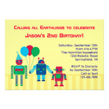 Robots Birthday Party Invitation