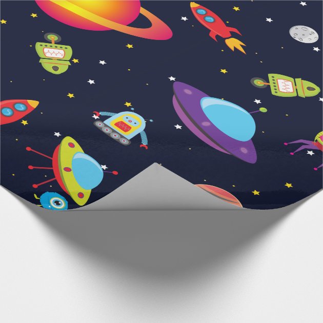 Robots in Outer Space (Med. Images) Wrapping Paper 4/4