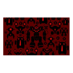 Robots Rule Fun Robot Silhouettes Red Robotics Business Card