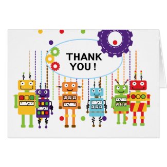 Robots Thank You Note Cards