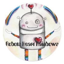 robotsheartrainbowsoriginals, Robots Heart Rain... stickers by valarie79 robotsheartrainbowsoriginals, Robots Heart Rain... stickers