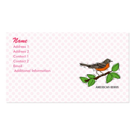 Robyn Robin Business Card Templates (front side)
