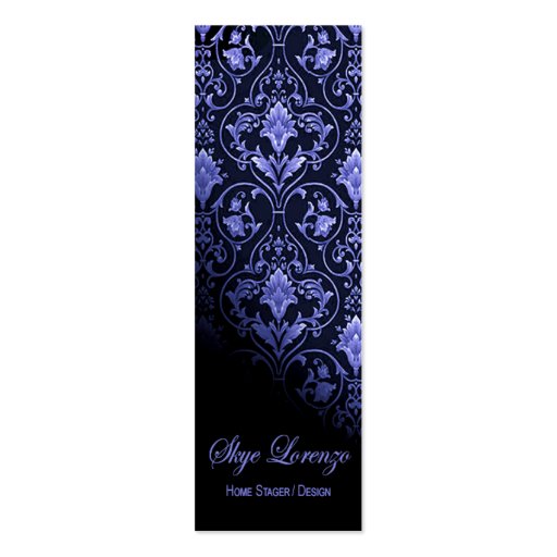 "Roccoco" (skinny) Home Staging Interior Designer Business Card (front side)