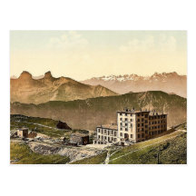 Rochers de Naye Grand Hotel, and railroad, Geneva Postcards