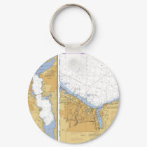 Rochester, NY Nautical Lake Ontario Chart keychains by sailorpatp Rochester, NY Nautical Lake Ontario Chart keychains