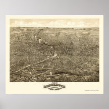Rochester, NY Panoramic Map - 1880 Print