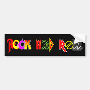 Rock and Roll Bumper Sticker (Black)