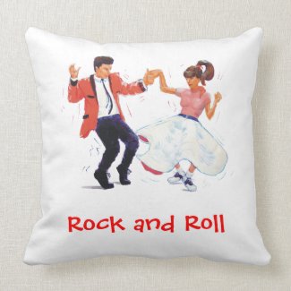 Rock and Roll Dancing Saddle shoes poodle skirt throwpillow