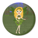 Rock and Roll Faery with Leaf Guitar Magnet by KirstenEdwards Rock and Roll Faery with Leaf Guitar Magnet