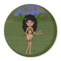 Rock and Roll Faery with Seashell Guitar Magnet by KirstenEdwards Rock and Roll Faery with Seashell Guitar Magnet