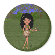 Rock and Roll Faery with Seashell Guitar Magnet by KirstenEdwards Rock and Roll Faery with Seashell Guitar Magnet