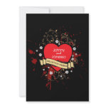 Rock and Roll Grungy Heart (Brown) Personalized Invite