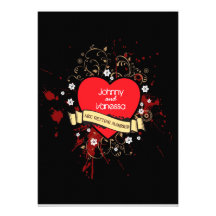 Rock and Roll Grungy Heart (Brown) Personalized Invite