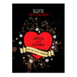 Rock and Roll Grungy Heart (Brown) Save the Date Post Cards