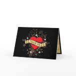 Rock and Roll Grungy Heart (Brown) Thank You cards