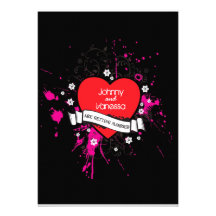 Rock and Roll Grungy Heart (Pink) Announcements