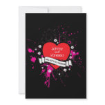 Rock and Roll Grungy Heart (Pink) Announcements