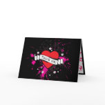 Rock and Roll Grungy Heart (Pink) Thank You cards