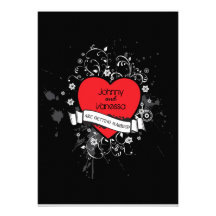 Rock and Roll Grungy Heart (Red) Custom Invites