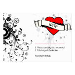Rock and Roll Grungy Heart (Red) RSVP Card Business Cards