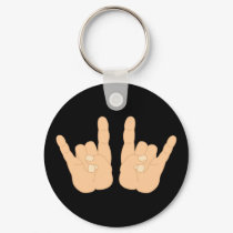 Rock and Roll Hand Sign keychains by pounddesigns Rock and Roll Hand Sign keychains