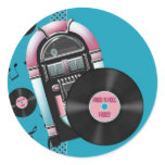 Rock and Roll Party Round Sticker