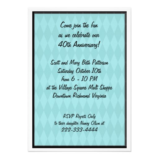 Rock and Roll Retro Jukebox Party Personalized Invitation